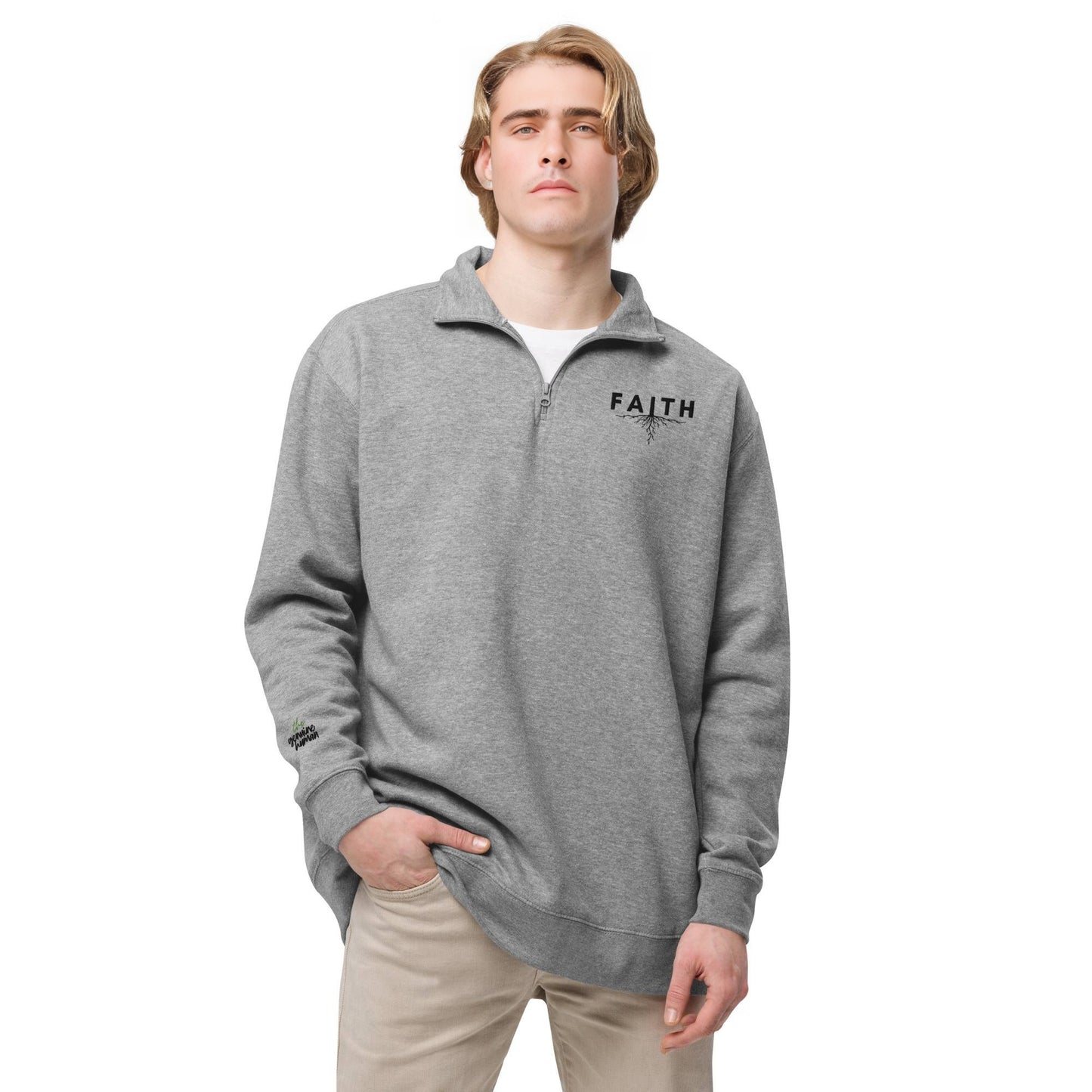 Rooted in Faith | Unisex fleece pullover with embroidery