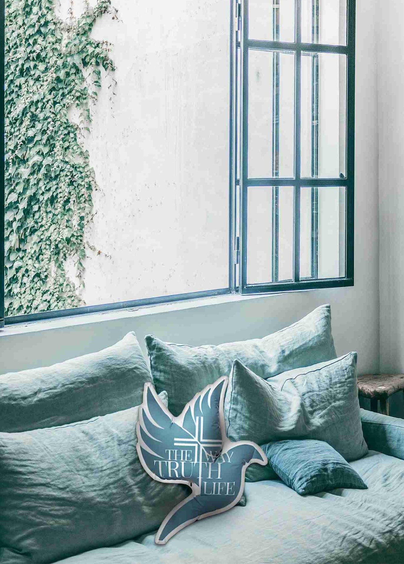 Faith Dove Shaped Pillow