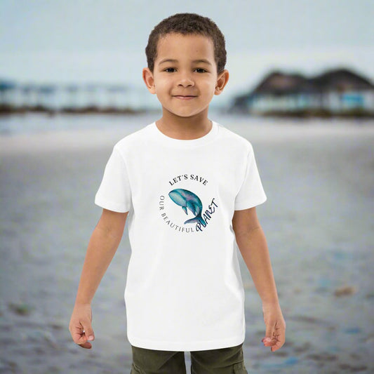Organic cotton kids t-shirt  "Save the Planet” - Whale Design