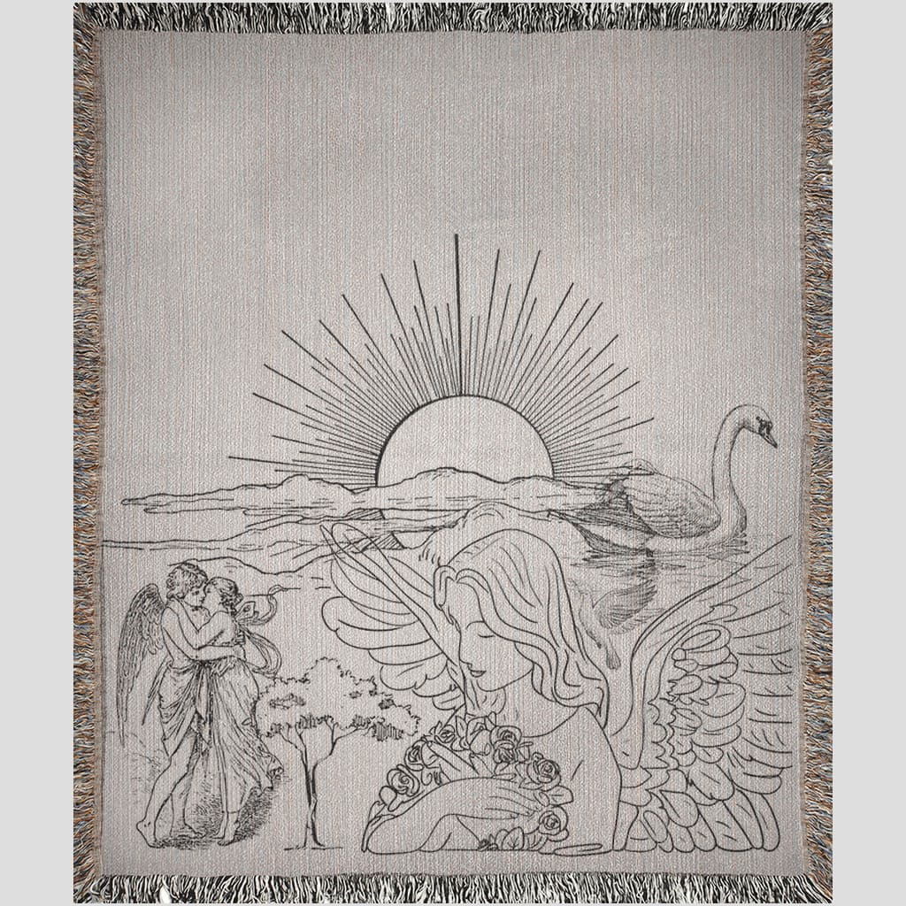 100% Cotton Woven Blanket "Eden Collage Sketch"