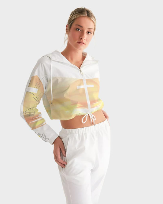 Pastel Sunrise Lanscape Women's Cropped Windbreaker