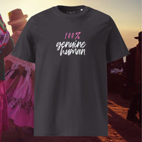 100% auténtico humano | Camiseta unisex de algodón orgánico