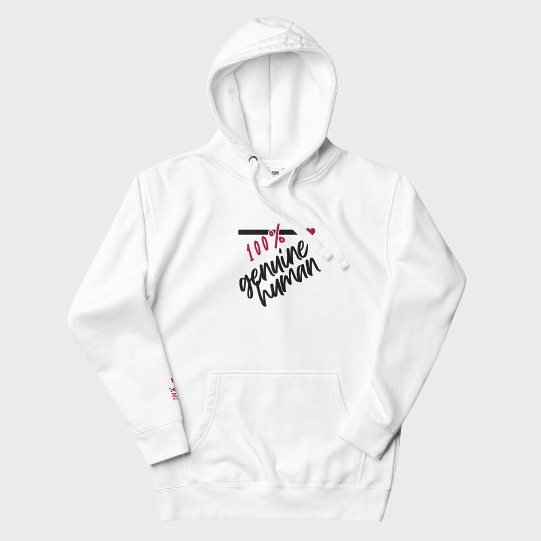 100% genuinehuman | Unisex embroidered minimalist hoodie