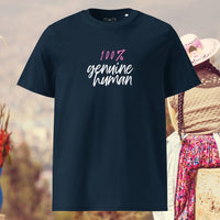 100% auténtico humano | Camiseta unisex de algodón orgánico