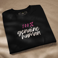 100% auténtico humano | Camiseta unisex de algodón orgánico