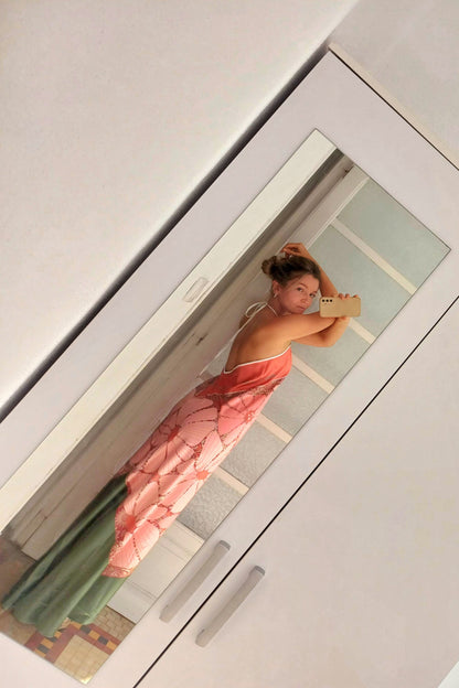 Glory to Jesus | Premium halterneck backless silk dress with letters