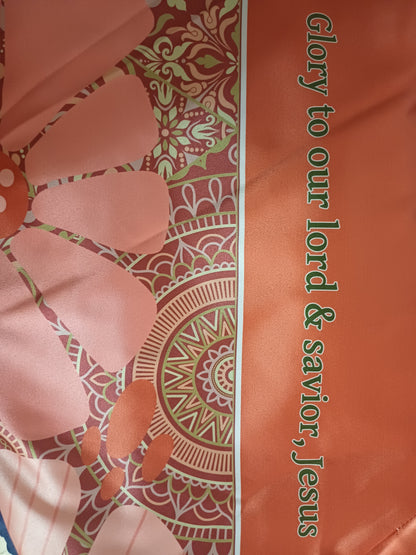 Glory to Jesus | Premium halterneck backless silk dress with letters