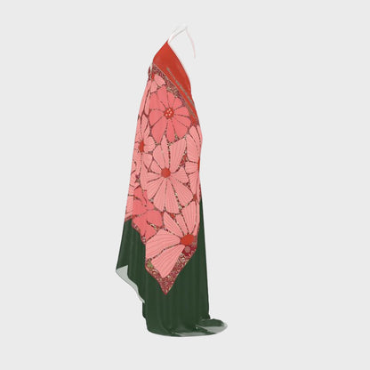 Glory to Jesus | Premium halterneck backless silk dress with letters