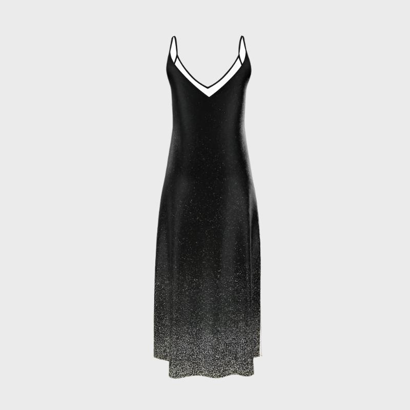 Eden | Premium black & white silk dress