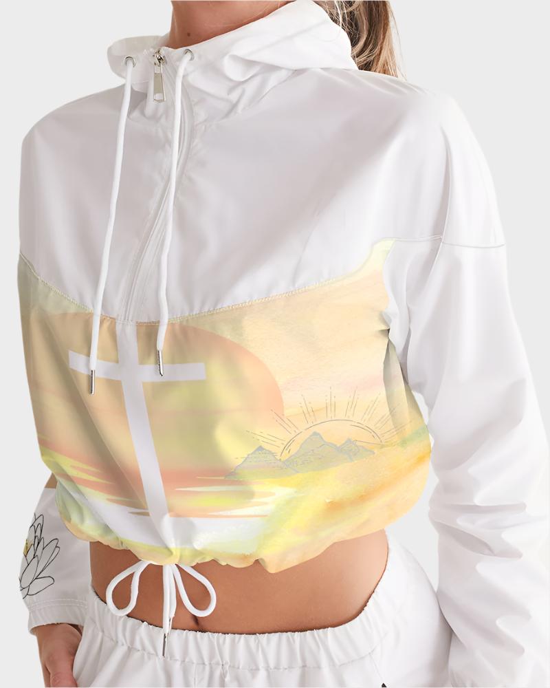 Pastel Sunrise Lanscape Women's Cropped Windbreaker