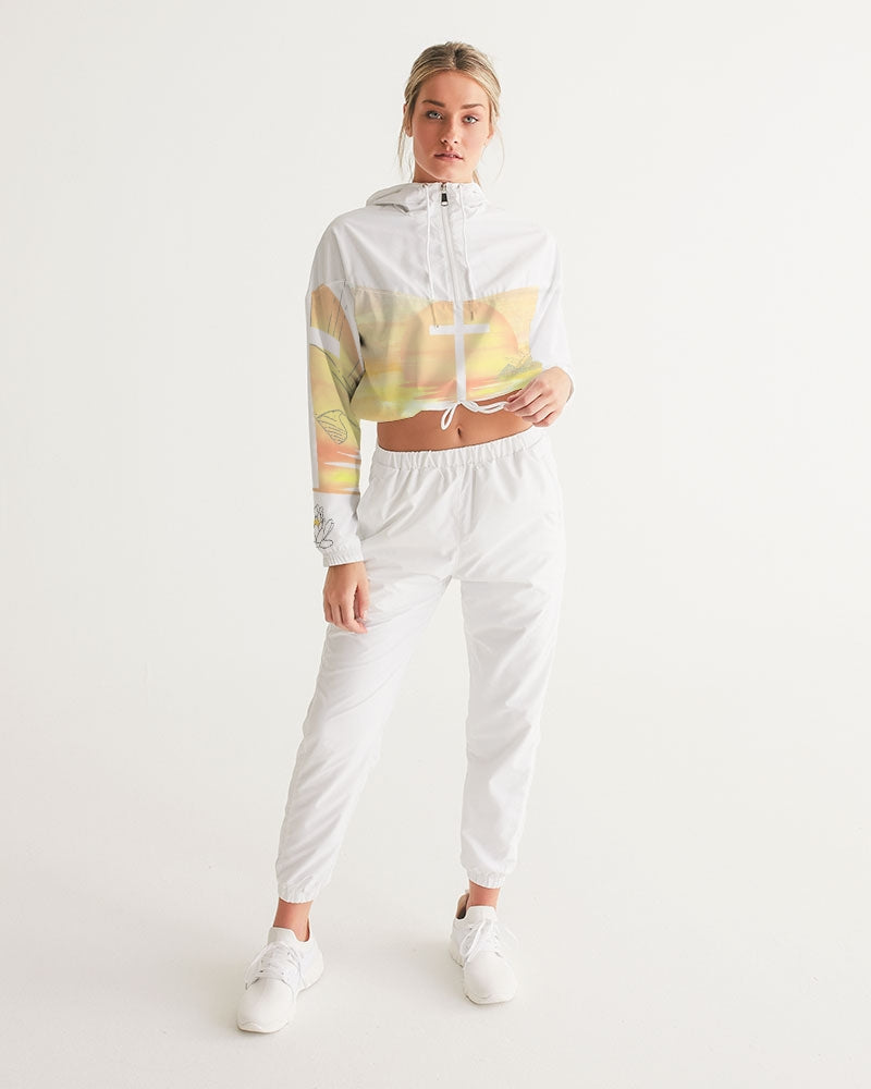 Pastel Sunrise Lanscape Women's Cropped Windbreaker