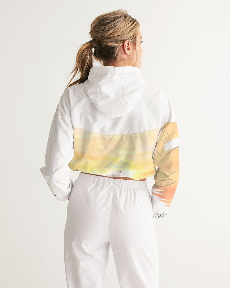 Pastel Sunrise Lanscape Women's Cropped Windbreaker