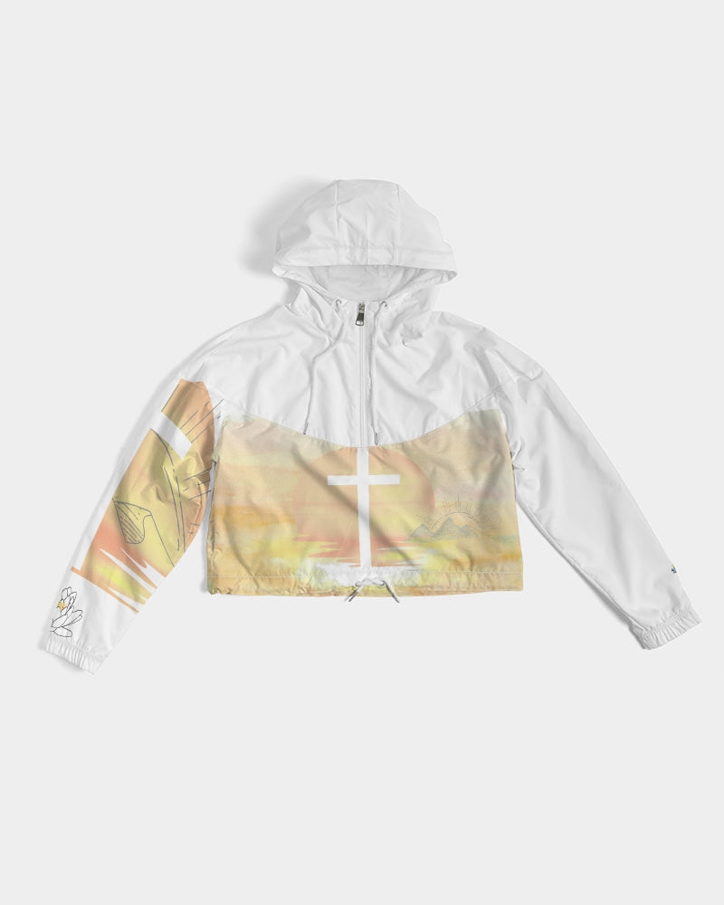 Pastel Sunrise Lanscape Women's Cropped Windbreaker