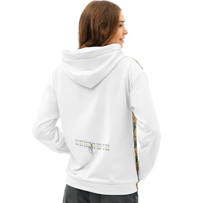 Woman from behind with white hoodie
