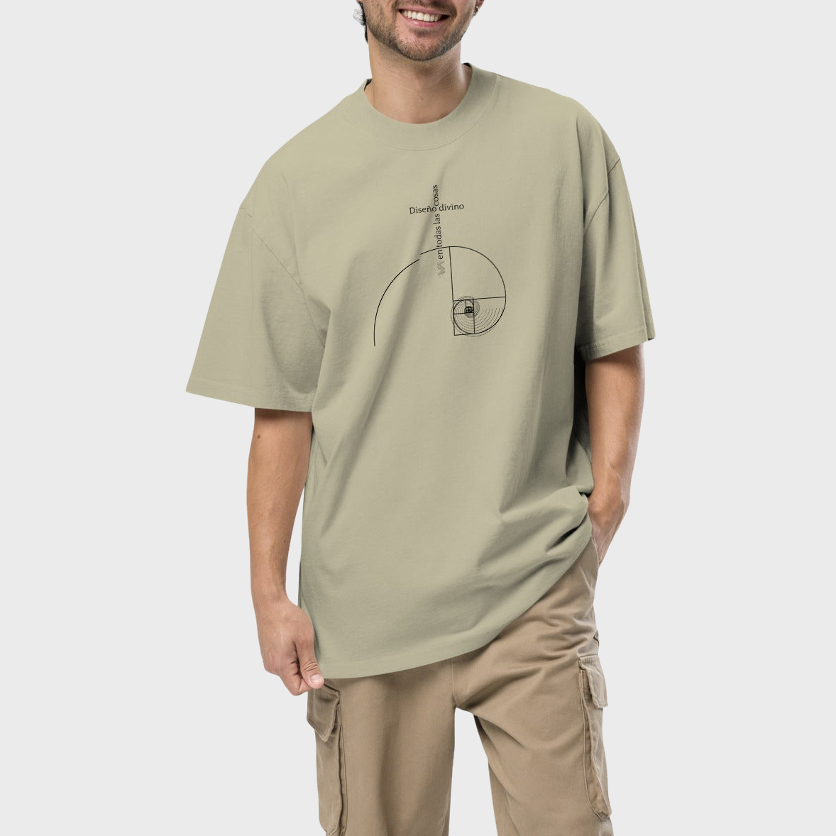 Divina proporción | Camiseta cristiana oversize efecto lavado