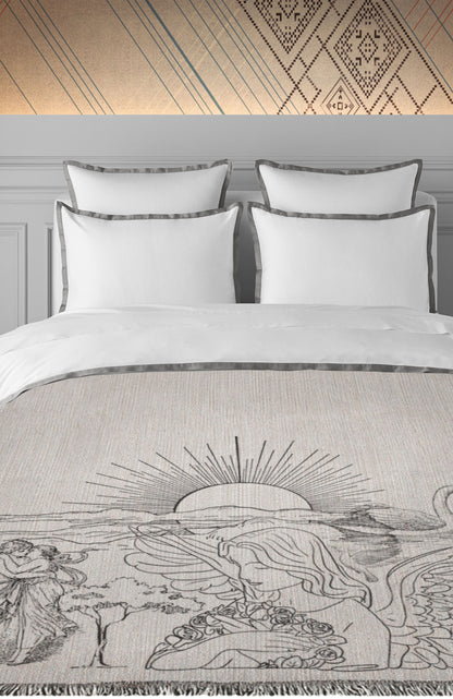 100% Cotton Woven Blanket "Eden Collage Sketch"