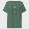 Green t-shirt with 'Everything's Just Peachy' text on a white background