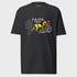 Black t-shirt with a graphic of a lion and text &