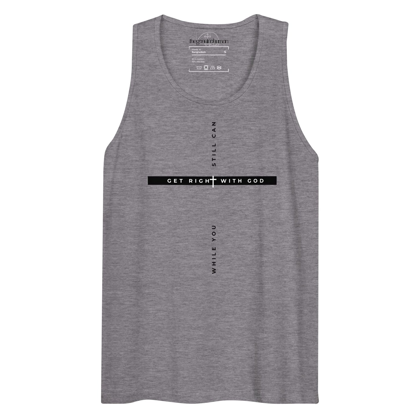 Ponte en sintonía con Dios | Camiseta sin mangas premium para hombres