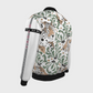 Jacket with leopard print and floral patterns on a white background