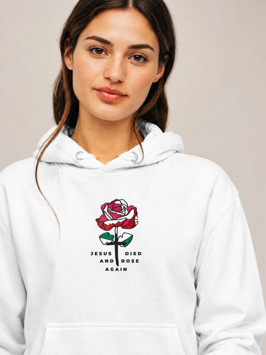 Jesus Rose | Premium embroidered hoodie for women