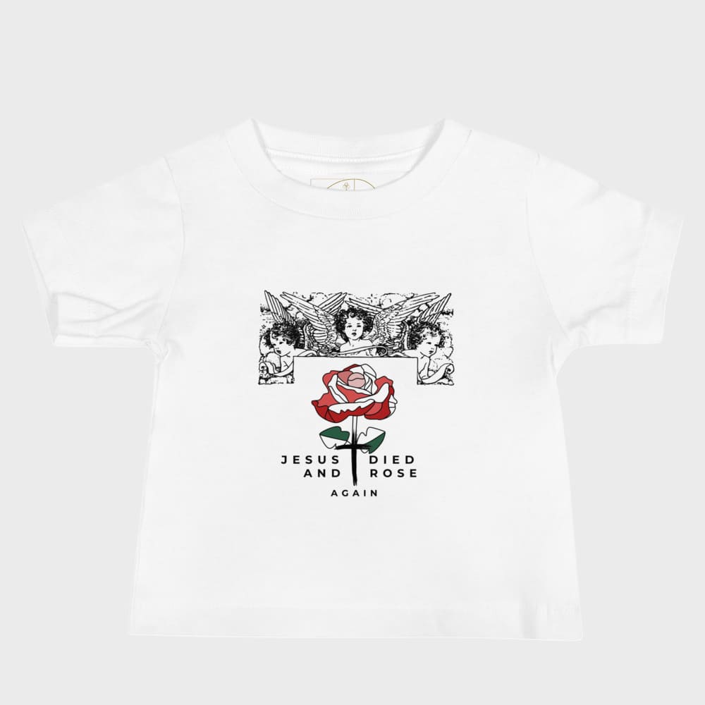 Jesús Resucitó | Camiseta de Manga Corta de Jersey Cristiana para Bebé