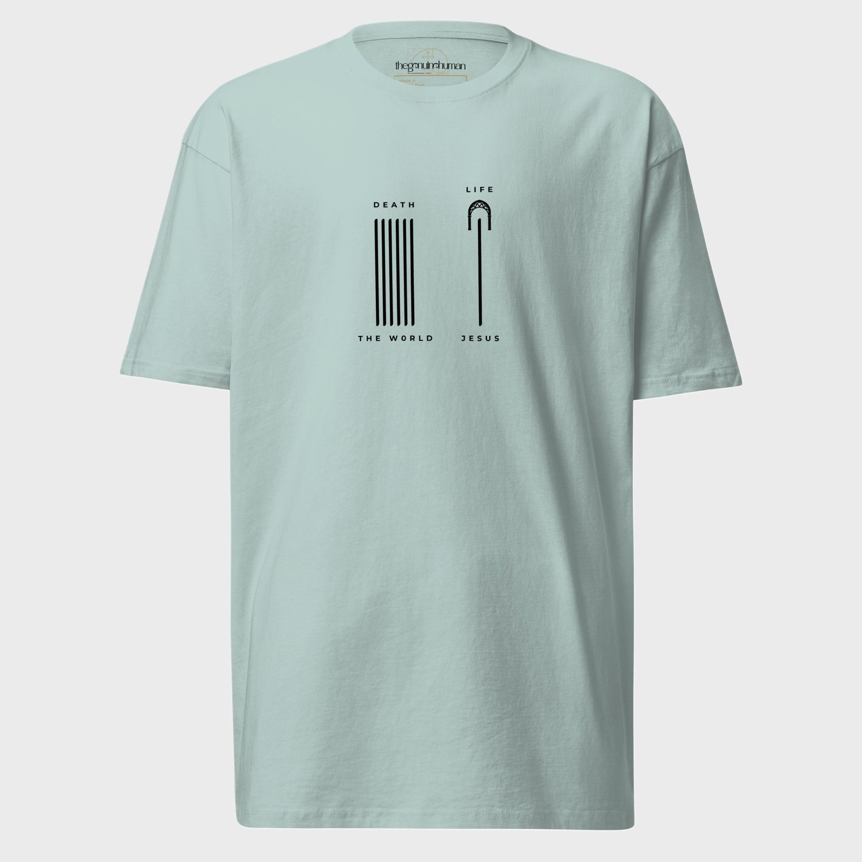 Jesús conduce a la vida | Camiseta de peso pesado premium para hombres