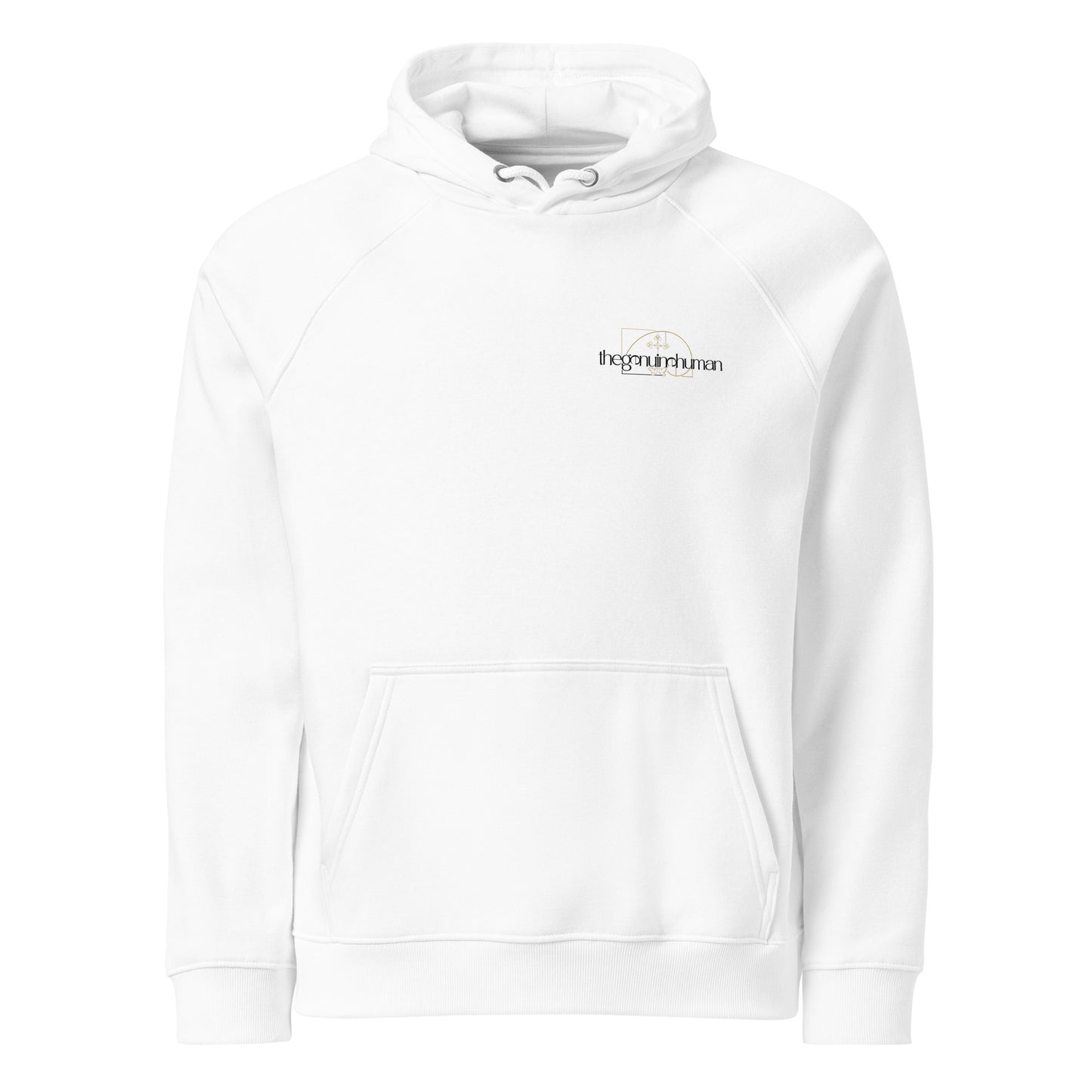 white hoodie on plain background