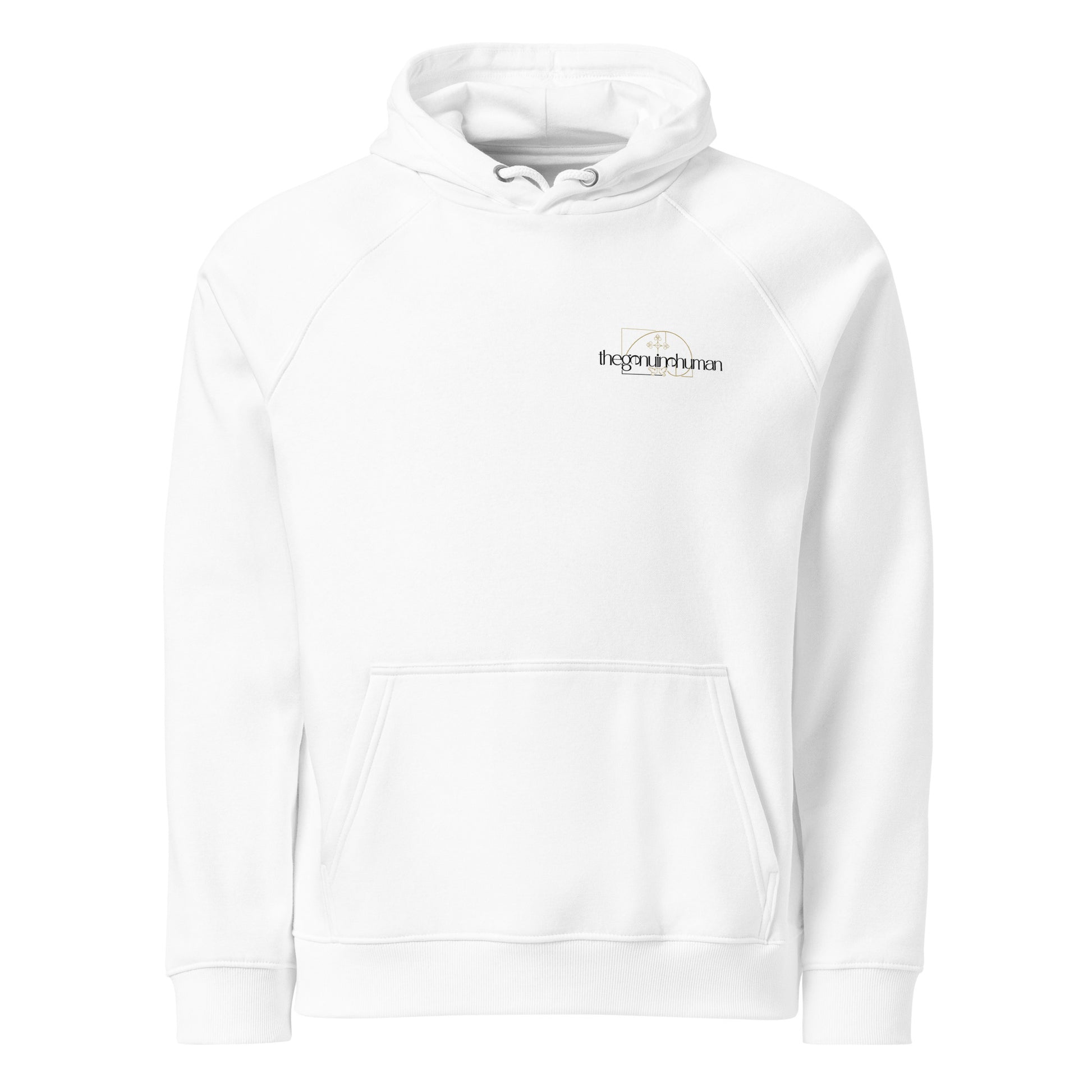 white hoodie on plain background