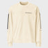 Beige sweatshirt with black accents on a light gray background