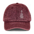 Maroon cap with cross and &