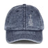Blue denim cap with cross and &