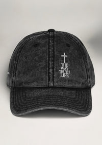 The Way, Truth, Life | Embroidered vintage cotton cap