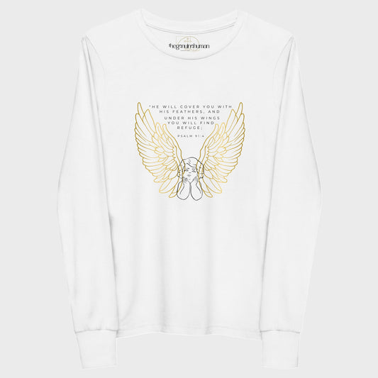 Under His Wings | Cotton long sleeve tee for girls