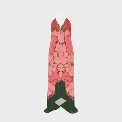 Glory to Jesus | Premium halterneck backless silk dress with letters