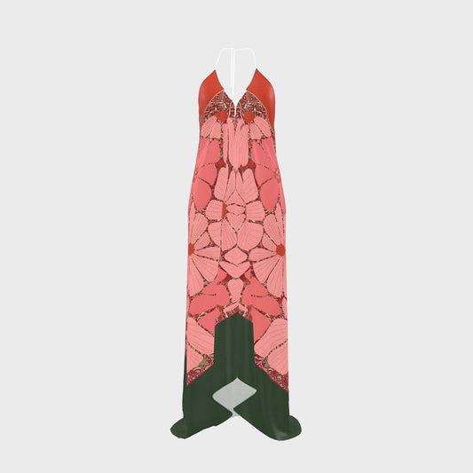 Glory to Jesus | Premium halterneck backless silk dress with letters