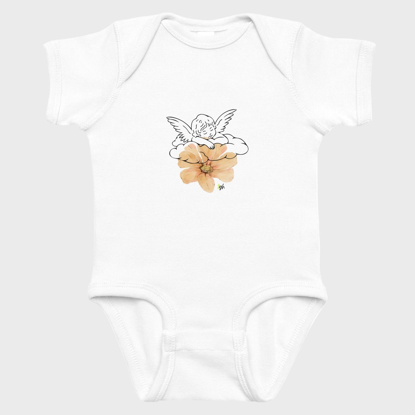 Angel with poppy flower | Infant bodysuit
