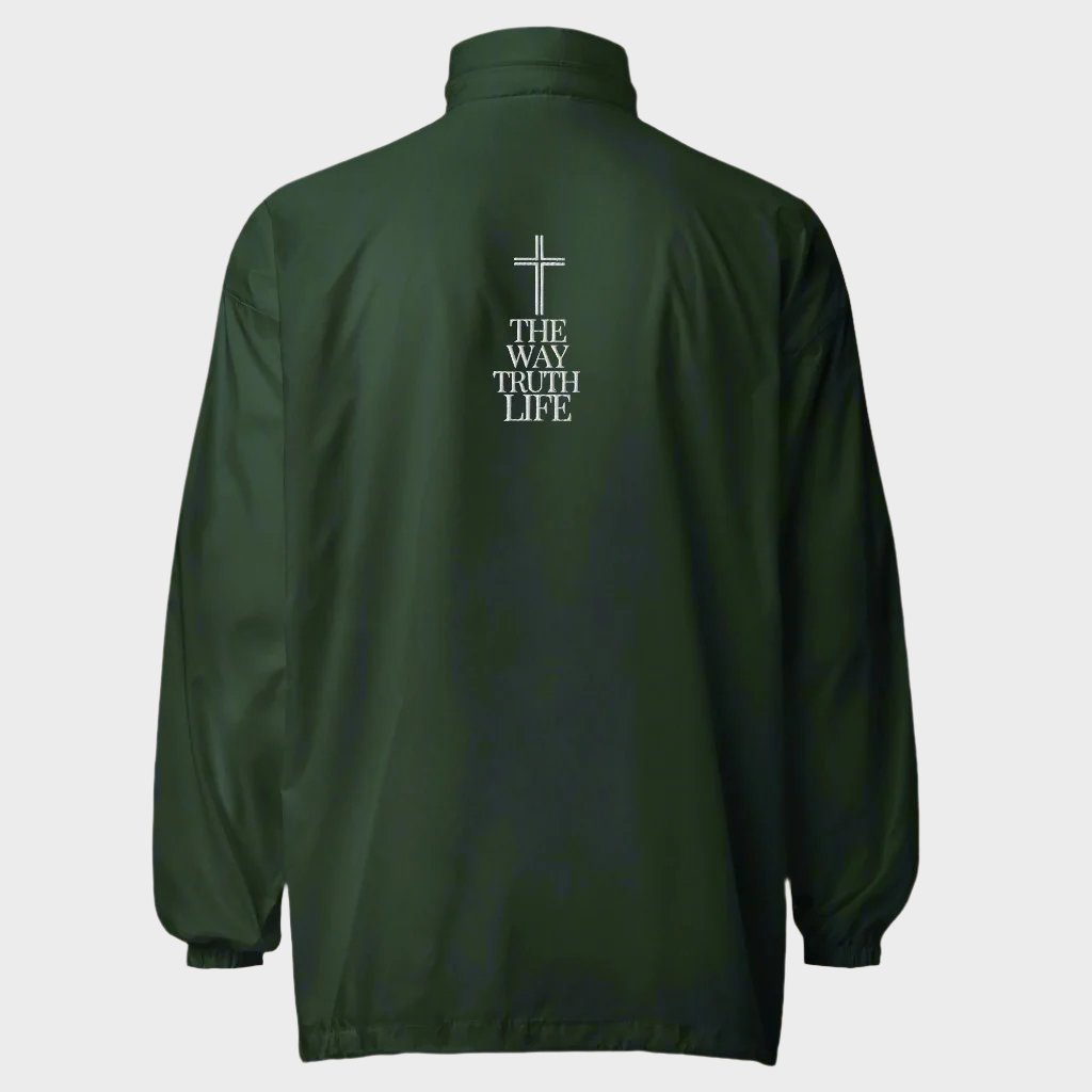 Embroidered Windbreaker Jacket "The Way, Truth, Life" (unisex)