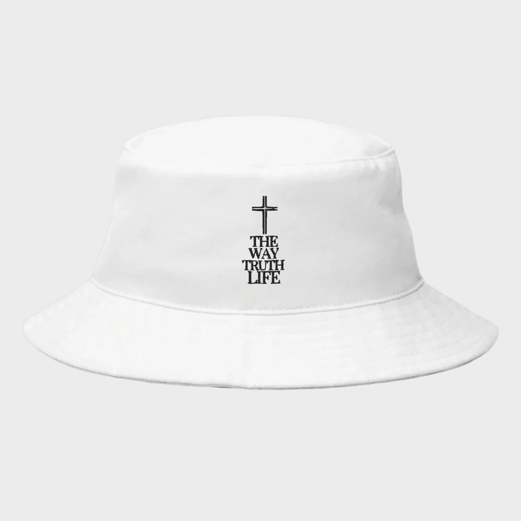 Embroidered Bucket Hat "The Way, Truth, Life"