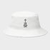 White cotton twill bucket hat with &