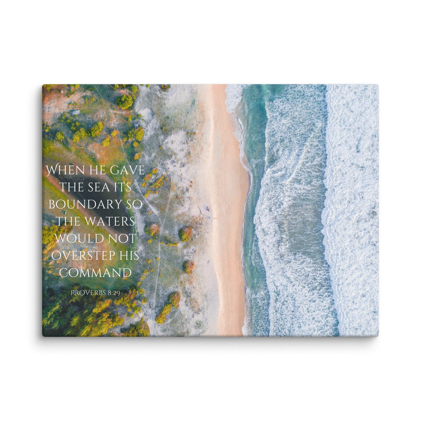 Sea Boundary Canvas with Inspirational Quote