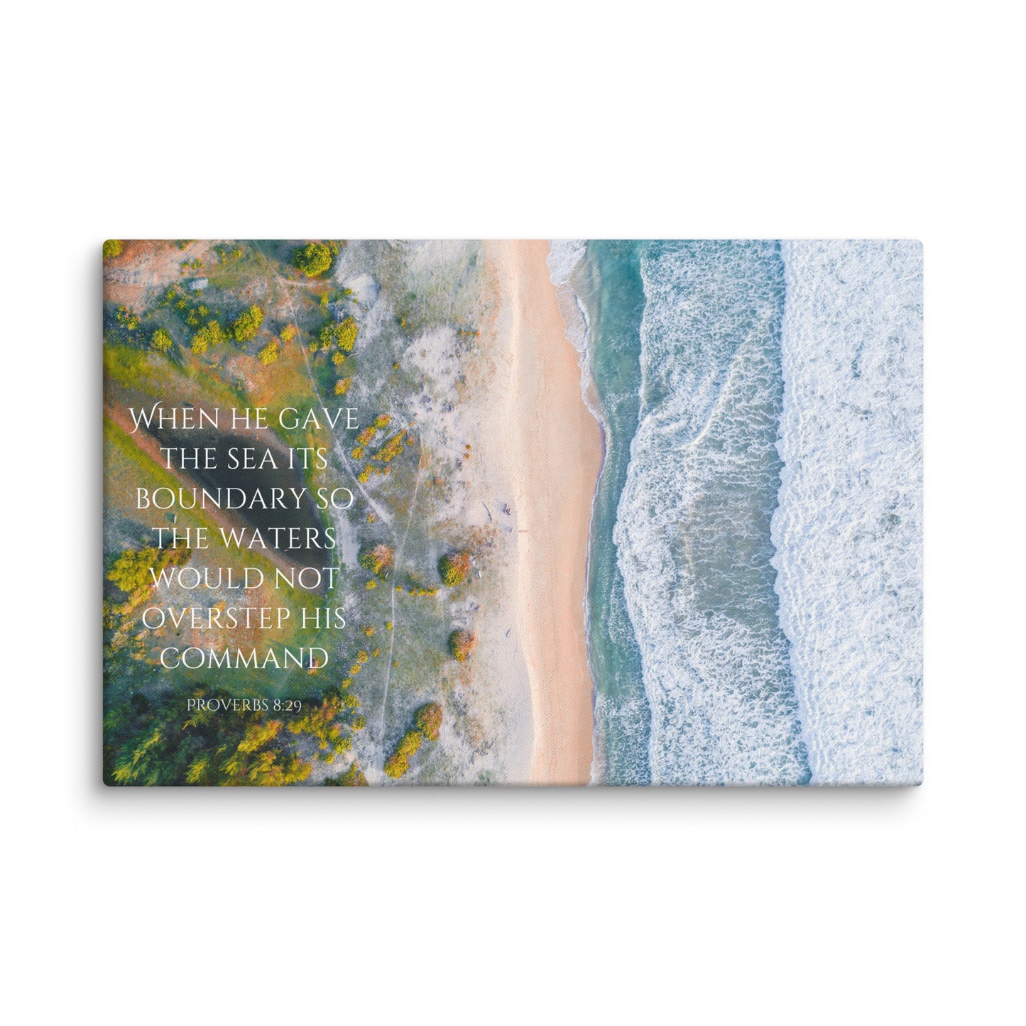 Sea Boundary Canvas with Inspirational Quote