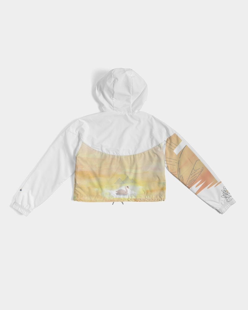 Pastel Sunrise Lanscape Women's Cropped Windbreaker