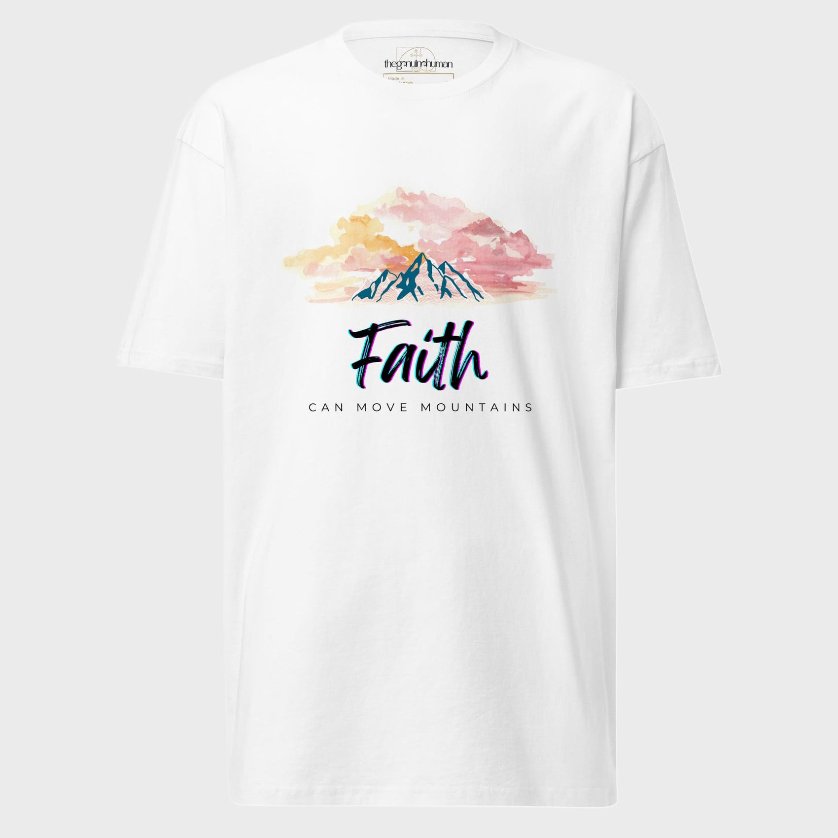 La fe puede mover montañas | Camiseta premium de peso pesado para hombres