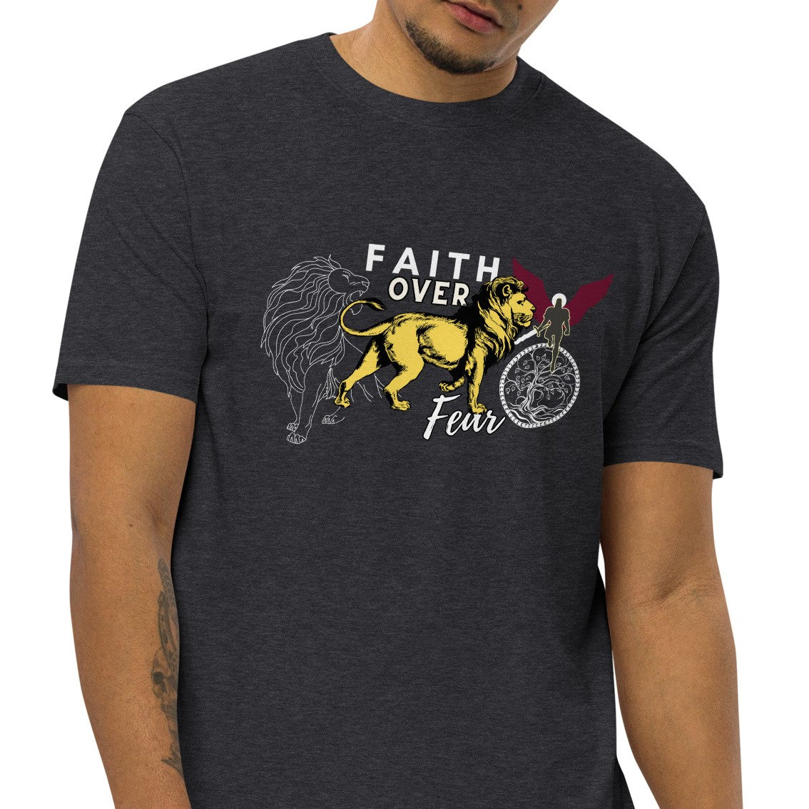 Men’s premium heavyweight tee "Faith over Fear"