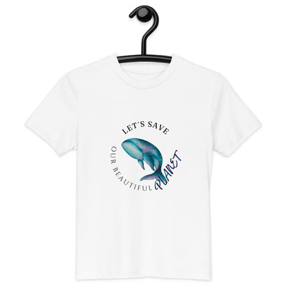 Save the Planet | Organic cotton kids t-shirt - Whale Design