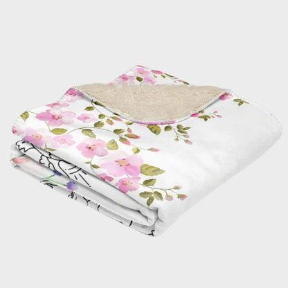 Ornamented Angel & Flowers - Sherpa blanket