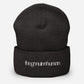 Black beanie with 'GRUNTLED' embroidery on a white background