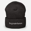 Black beanie with 'GRUNTLED' embroidery on a white background