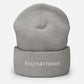 Gray beanie with 'Accubuilt' logo on a white background
